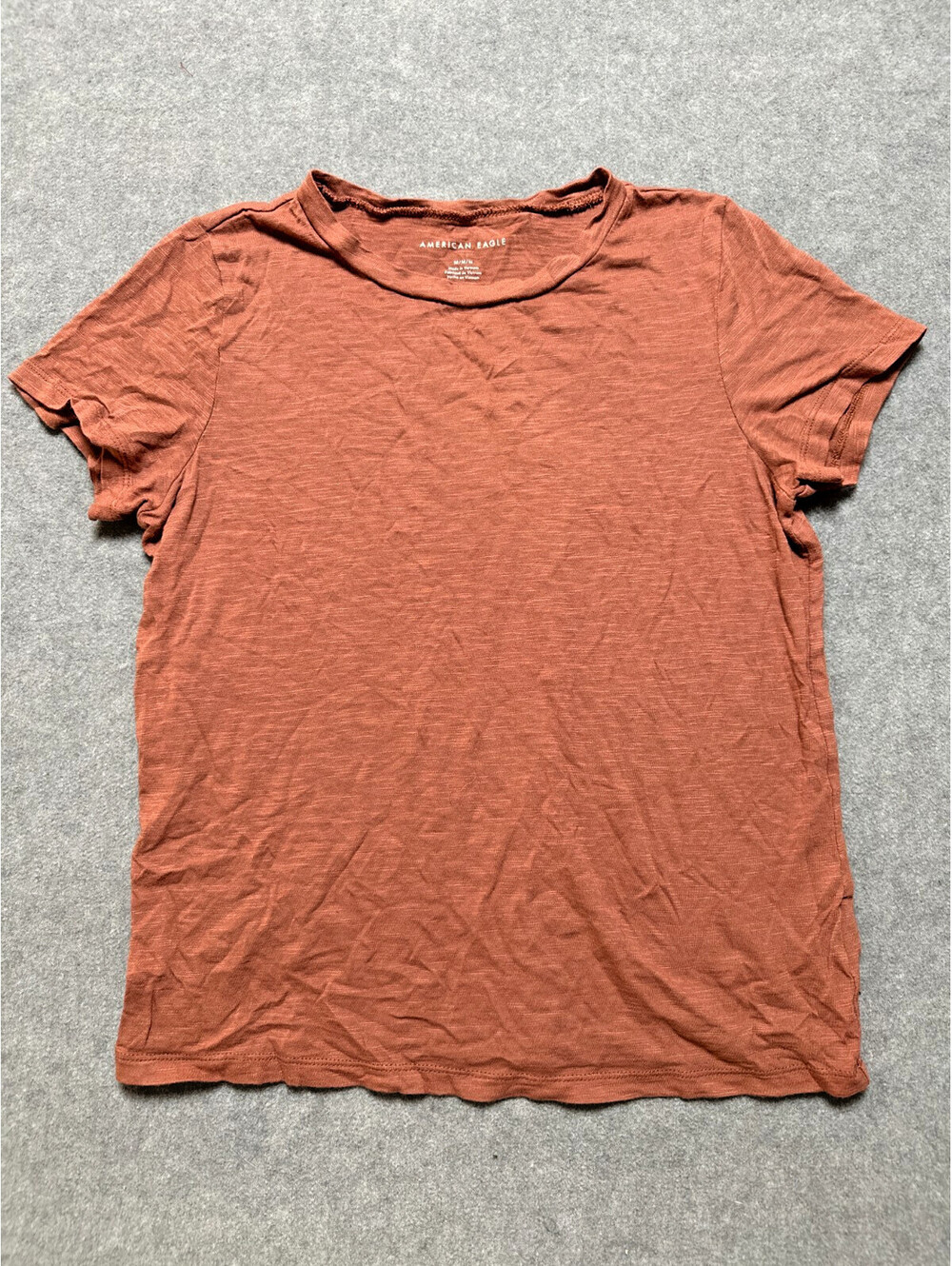 Women’s American Eagle Rust Soft Stretch T Shirt Size Medium Casual Basic Tee